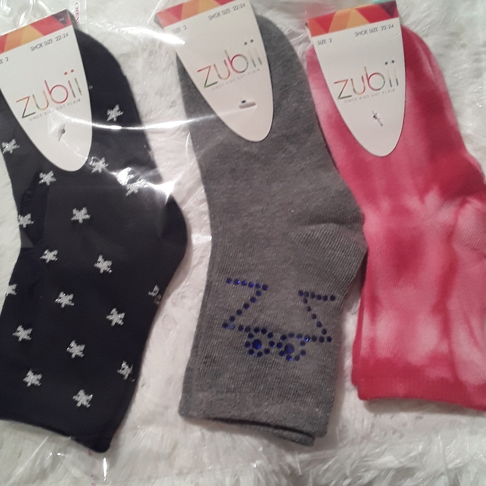 Zubii socks girls  5 pairs size 2 shoes 22-24